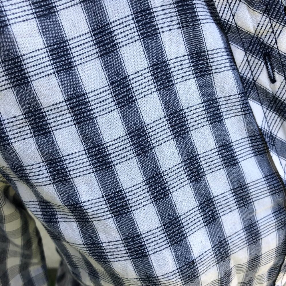 Lucky Brand Long 3/4 Sleeve Plaid Button Down Blouse Size Small - Picture 3 of 5
